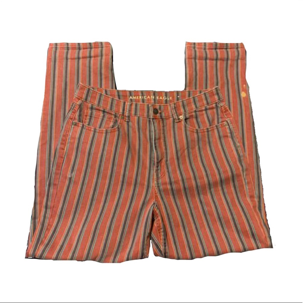 American Eagle Striped Mom Jeans